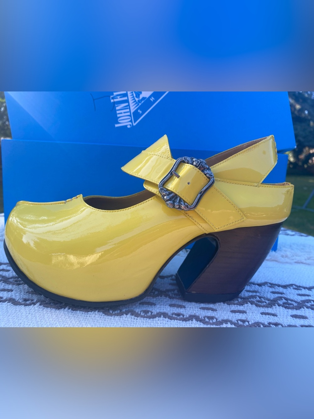 Fluevog Yellow Patent Mary Jane Generator